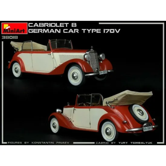 Miniart 38018 - 1/35 German Car Type 170V 2-Door Cabriolet Miniatures Plastic Kit