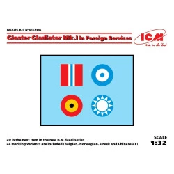 ICM D3204 - 1/32 - In Foreign Services Gloster Gladiator Mk.I/II Decals