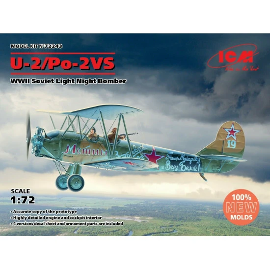 ICM 72243 - 1/72 U-2/Po-2VS, WWII Soviet Light Night Bomber, plastic model kit