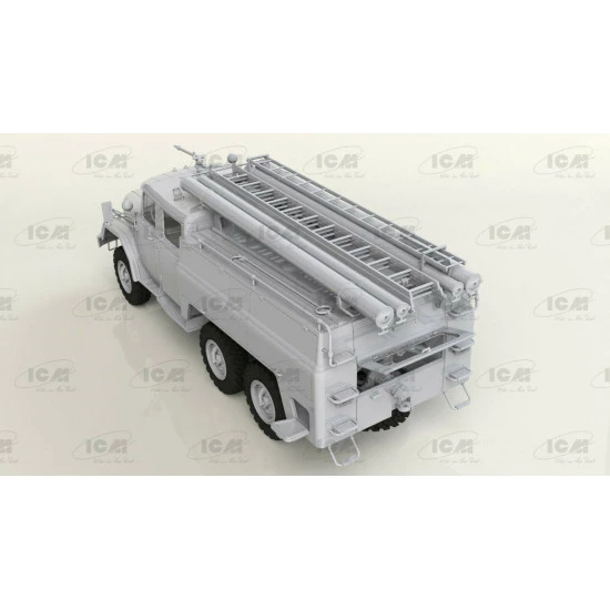 ICM 35902 - 1/35 Chernobyl 2. Fire Fighters (AC-40-137A firetruck + 4 figures + diorama base with background)