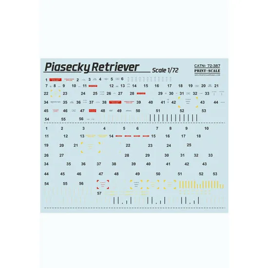Print Scale 72-387 - 1/72 Piasecky Retriever (wet decal for aircraft)