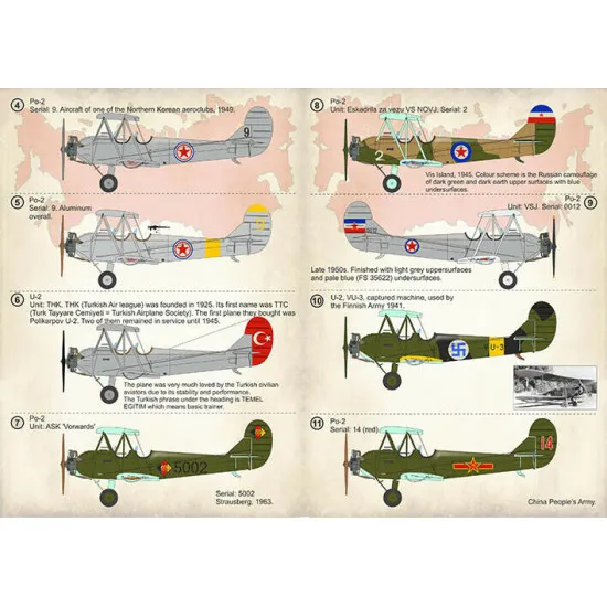 Print Scale 72-366 - 1/72 Polikarpov U-2 Po-2 Part-2 (wet decal for aircraft)