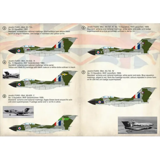 Print Scale 72-374 - 1/72 Gloster Javelin Mk-4 Part 3 (wet decal for aircraft)