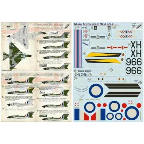 Print Scale 72-376 - 1/72 Gloster Javelin. Part 5 (wet decal for aircraft)