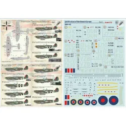 Print Scale 72-382 - 1/72 Spitfire Aces of Northwest Europe 1944-45 Part 1 (wet decal for aircraft)