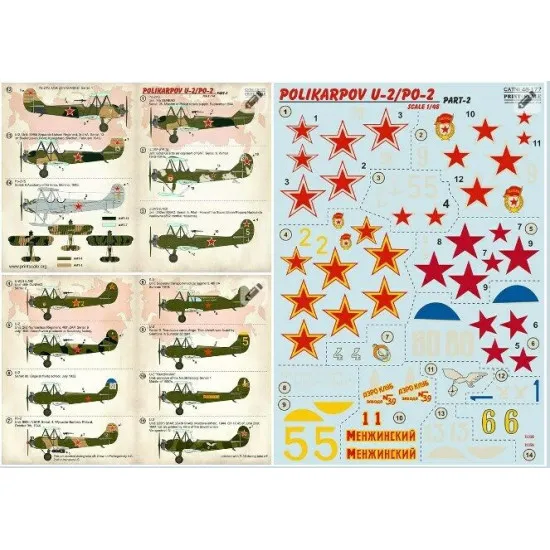 Print Scale 48-177 - 1/48 Polikarpov U-2/Po-2 Part 2 wet decal
