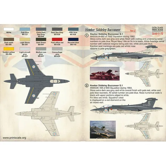 Print Scale 72-402 - 1/72 - Hawker Siddeley Buccaneer Part-2, Decal for aircraft