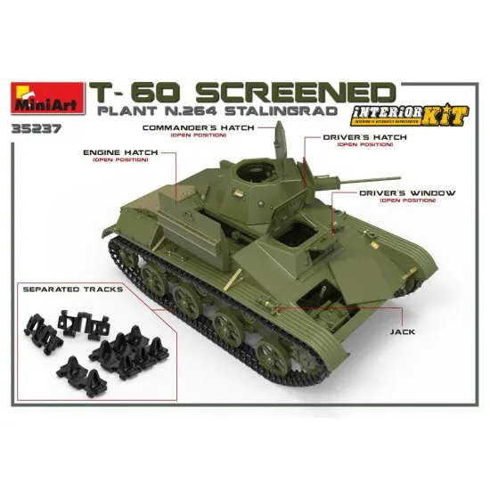 Miniart 35237 - 1/35 - T-60 SCREENED (PLANT NO.264 STALINGRAD) Interior kit