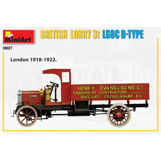 Miniart 38027 - 1/35 BRITISH LORRY 3T LGOC B-TYPE Plastic model kit 196 mm