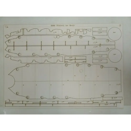 Laser Cutting for Orel 274/2 Battleship Friedrich der Grosse 1/200 Navy Germany 1912