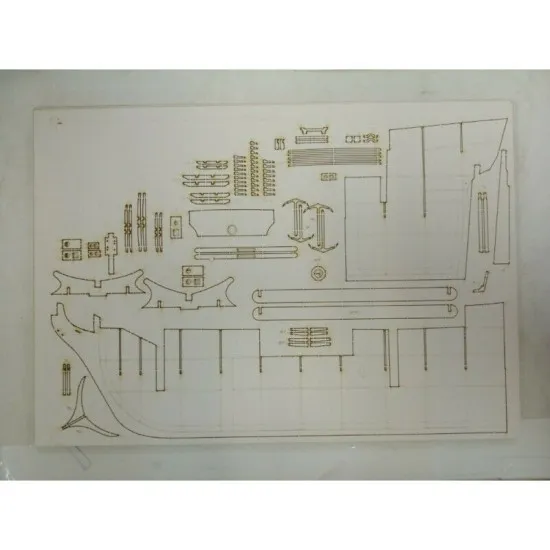 Laser Cutting for Orel 276/2 HMS battleship IV rank Leopard 1/100 Navy, United Kingdom, 1790