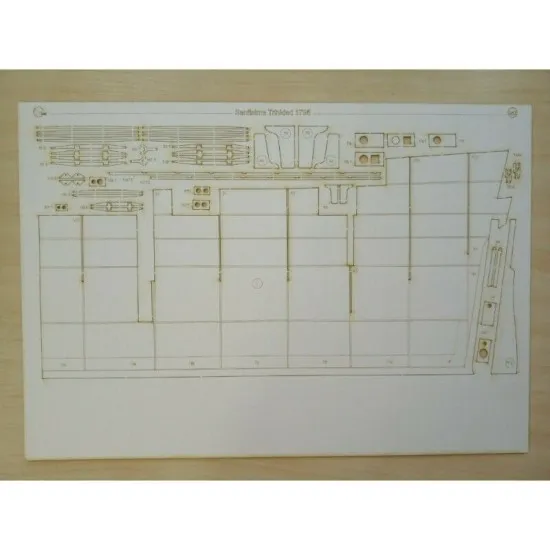 Laser Cutting for Orel 286/2 Battleship Santisima Trinidad 1/100 Navy, Spain, 1795