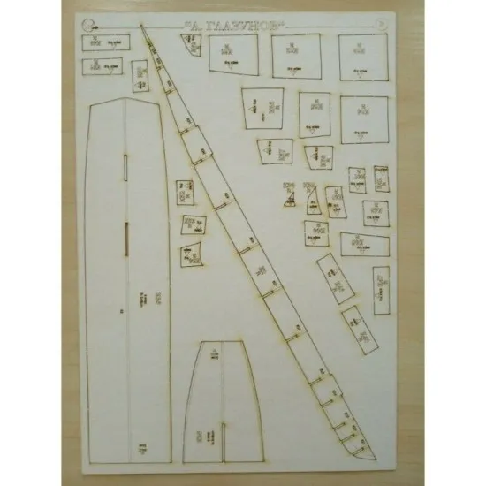 Laser Cutting for Orel 288/2 Motor ship A. Glazunov 1/100 Civil Fleet USSR 1977
