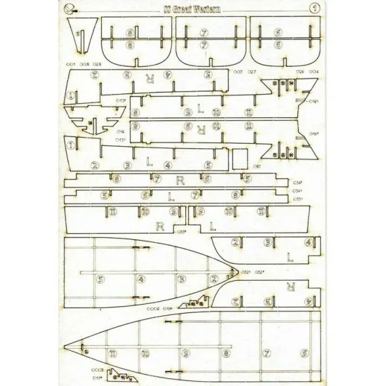 Laser Cutting for Orel 292/2 Passenger ship Great Western 1/200 Civil Fleet, United Kingdom, 1838