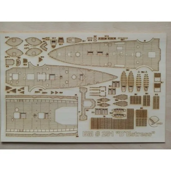 Wooden veneer decks for Orel 251/3 Armored cruiser class DEstrÃ©es 1/200