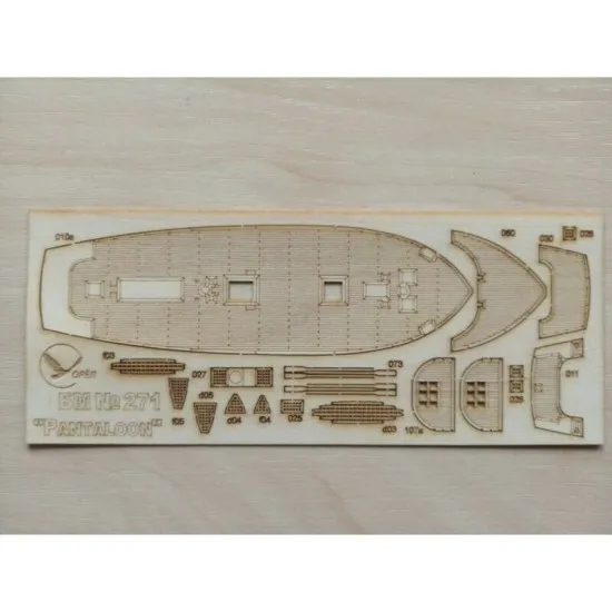 Wooden veneer decks for Orel 271/3 Brig Pantaloon 1/200 Navy, United Kingdom, 1831