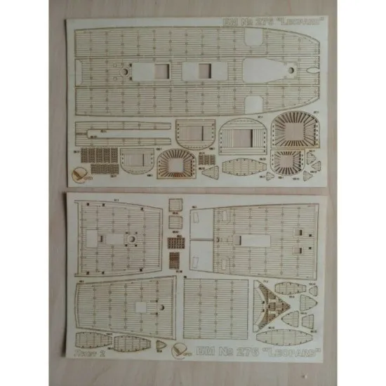 Wooden veneer decks for Orel 276/3 Line-ship IV rank of the HMS Leopard 1/100