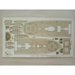 Wooden veneer decks for Orel 280/3 Steamboat frigate Vladimir 1/200 Navy, Russia, 1850