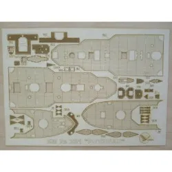 Wooden veneer decks for Orel 284/3 Armored cruiser Pothuau 1/200 Navy, France, 1897