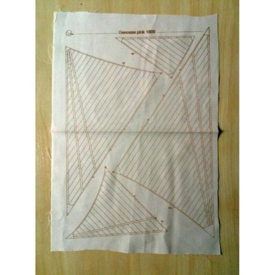 Set of fabric sails for Orel 254/4 Genoese pink 1/200 Civil Fleet, Italy, late XVIII - early XIX centuries