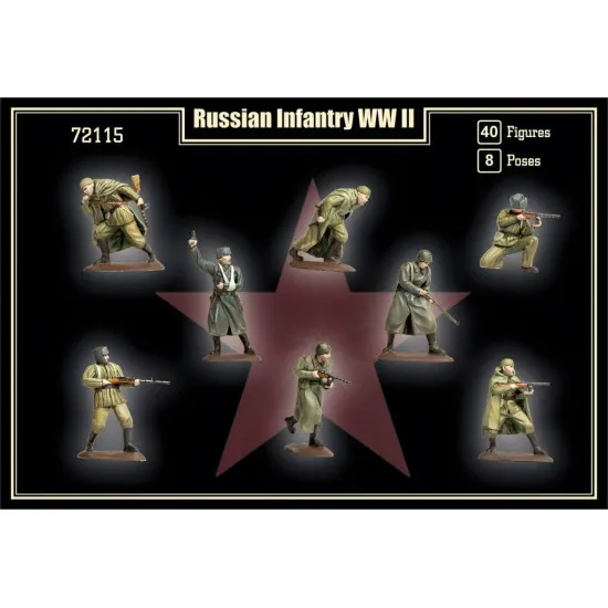 Bundle lot of 3 Mars Figures 72114 72115 72116 Russian Infantry WW II 1/72 scale