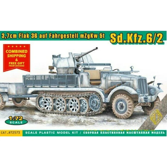 ACE 72573 - 1/72 - 3,7cm Flak 36 auf Fahrgestell mZgKw 5t Sd.Kfz.6/2