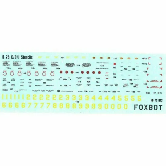 Decal for North American B-25C/D Mitchell Pin-Up Nose Art and Stencils 1/72 Scale Foxbot 72-024 Part 2