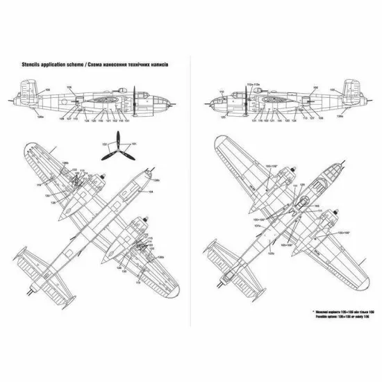 Decal for North American B-25C/D Mitchell Pin-Up Nose Art and Stencils 1/72 Scale Foxbot 72-026 Part 4