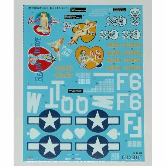 Douglas A-20 Boston Pin-Up Nose Art and Stencils 1/48 Scale Foxbot 48-020 Part 2
