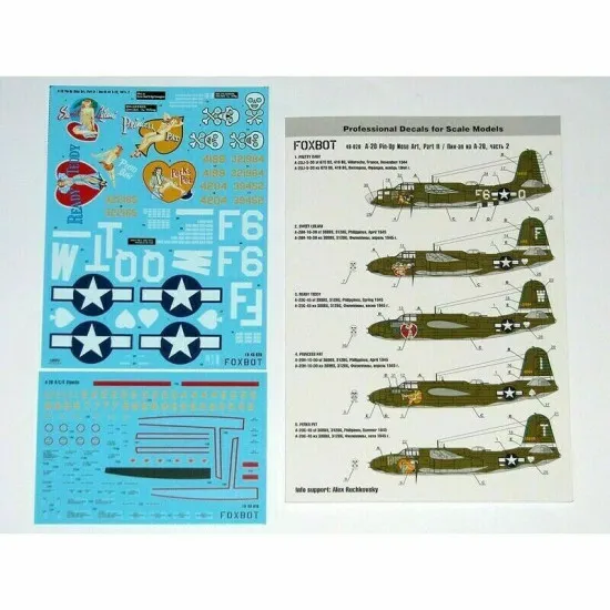 Douglas A-20 Boston Pin-Up Nose Art and Stencils 1/48 Scale Foxbot 48-020 Part 2
