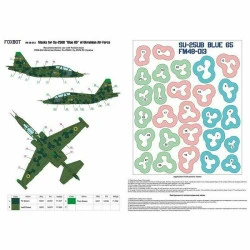 Masks for Su-25UB Blue 65, Ukranian Air Forces, clover camouflage (Use + Foxbot Decal) 1/48 Scale Foxbot FM 48-013