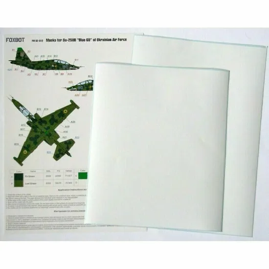 Masks for Su-25UB Blue 60, Ukranian Air Forces, clover camouflage (Use + Foxbot Decal) 1/32 Scale Foxbot FM 32-012