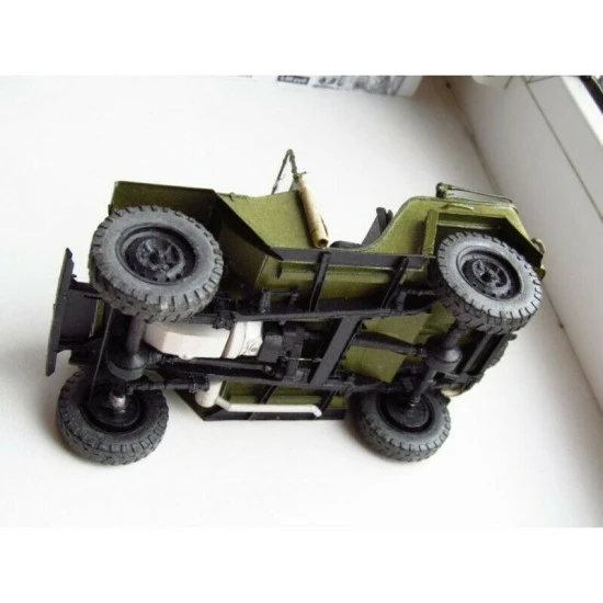 Paper Model Kit GAZ-67B car 1/25 Orel 297 Civil Engineering, USSR, 1943