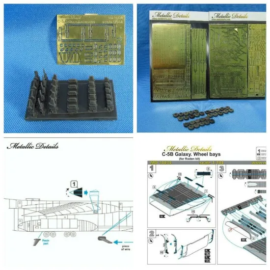 Bundle lot of Metallic Details MD14434+MD14435 C-5B Galaxy + Antennas,Wheel bays