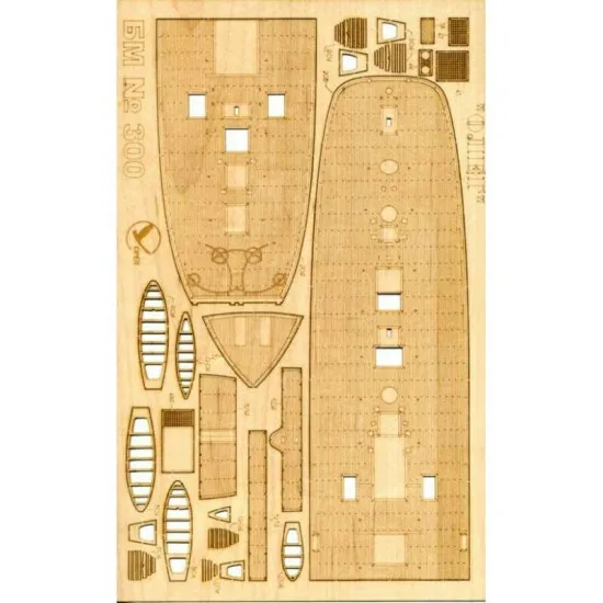 Wooden veneer decks for Orel 300/3 Sailing-screw frigate Oleg 1/200 Navy, Russia, 1860
