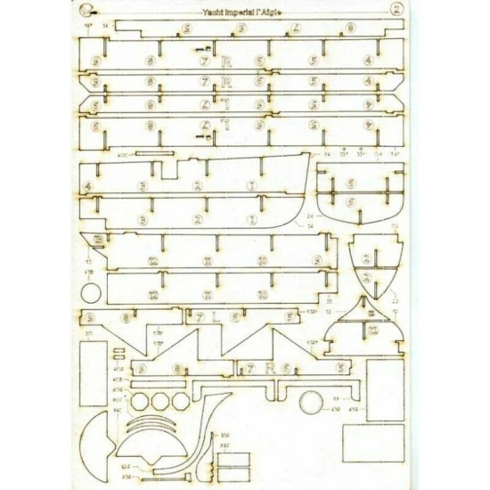 Laser Cutting for Orel 303/2 Yacht LAigle 1/200 Navy, France, 1859