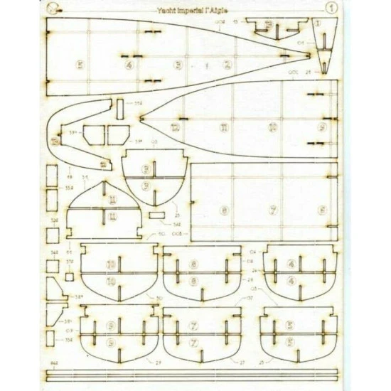 Laser Cutting for Orel 303/2 Yacht LAigle 1/200 Navy, France, 1859