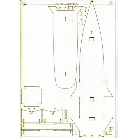 Laser Cutting for Orel 303/2 Yacht LAigle 1/200 Navy, France, 1859