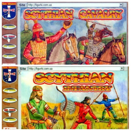 Bundle lot of Orion 72024+72025 VII-II Century AD Scythian Infantry+Cavalry 1/72