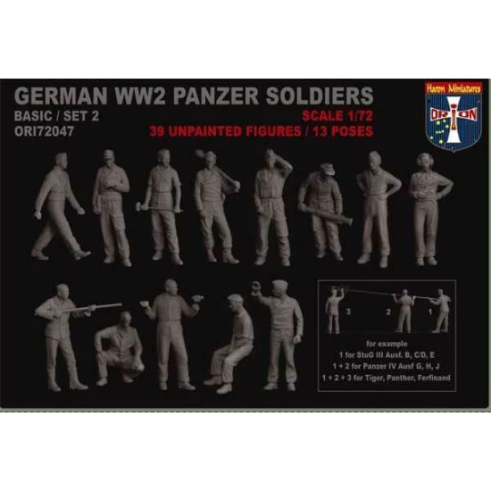Bundle lot of Orion 72045+72047 WWII German Panzer Soldiers Basic Set 1,2 1/72 scale
