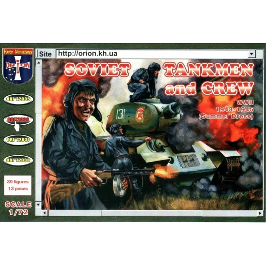 Bundle lot of Orion 72036+72042+72046 WWII Soviet Tankmen and Crew DshK AA 1/72