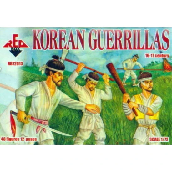 Bundle lot of Red Box Korean Heavy Infantry + Guerrillas 72013+72014 1/72 scale