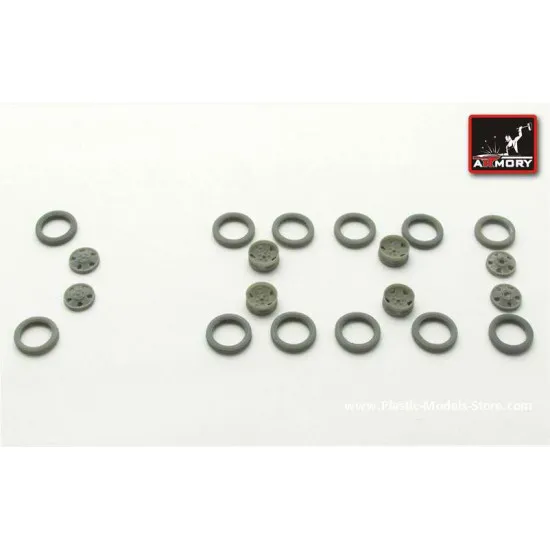 GAZ-AAA / BA-3/6/9/10 wheels set (12pcs.) for ACE/MW/UM kits RESIN 1/72 Armory AC7203+