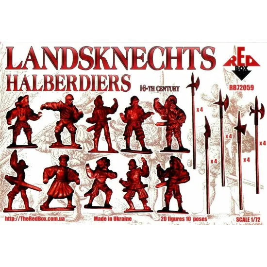 Bundle lot of Red Box Landsknechts 16 Century 72057+72058+72059 1/72 scale