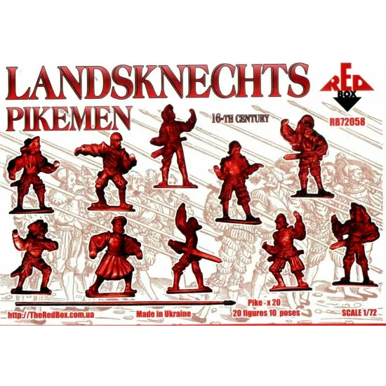 Bundle lot of Red Box Landsknechts 16 Century 72057+72058+72059 1/72 scale