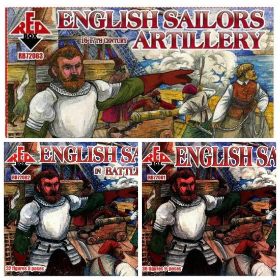 Bundle lot of Red Box English Sailors 72081+72082+72083 1/72 scale