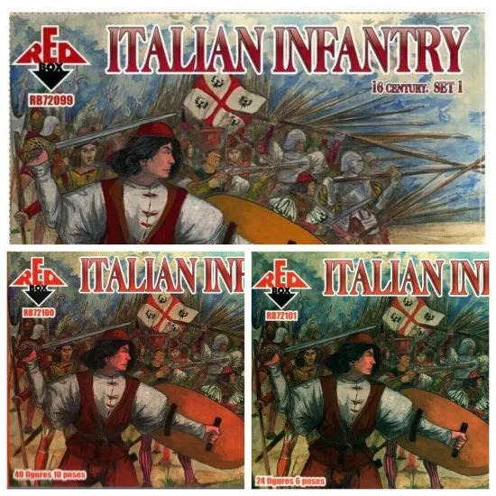 Bundle lot of Red Box Italian Infantry Set 1,2,3 72099+72100+72101 1/72 Scale