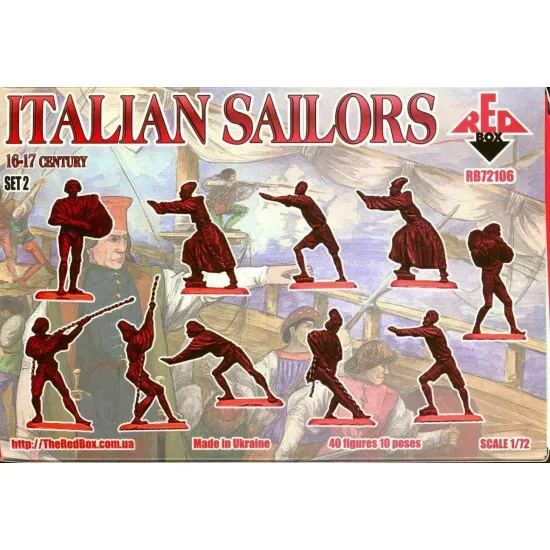 Bundle lot of Red Box Italian Sailors Set 1,2,3 72105+72106+72107 1/72 Scale