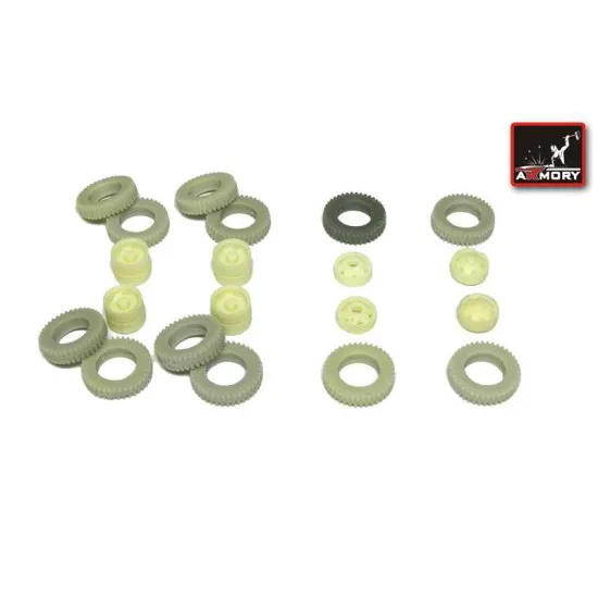 GMC CCKW-353 & Studebaker US6 - 7.50x20 wheels straight tire pattern for Academy, PST kits RESIN 1/72 Armory AC7262