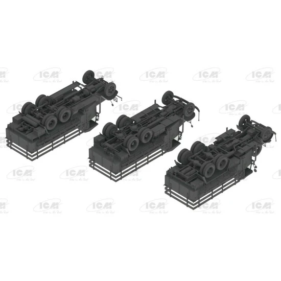 ICM DS3508 - 1/35 - Wehrmacht 3-axle Trucks Henschel 33D1, Krupp L3H163, LG3000